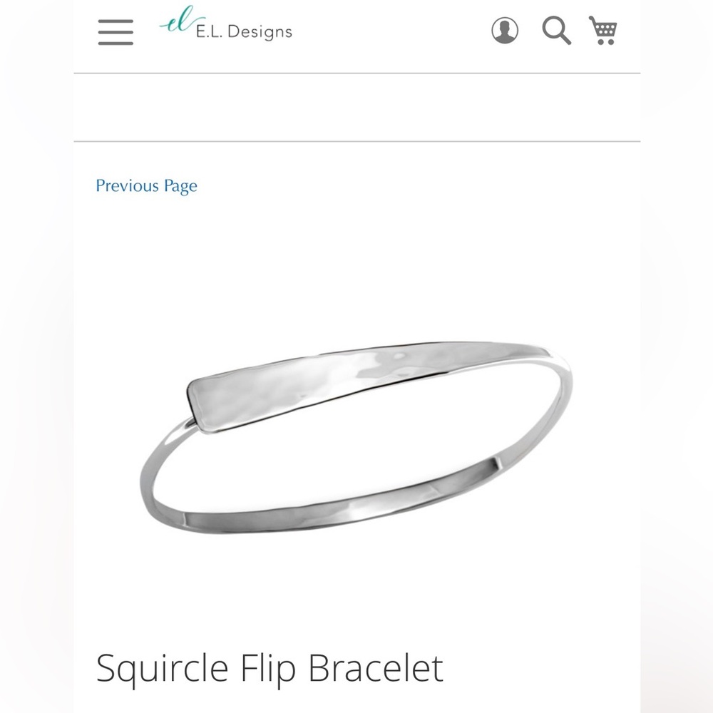 Ed Levin Sterling Silver Squircle Flip Bangle Bracelet (E.L. Designs)
